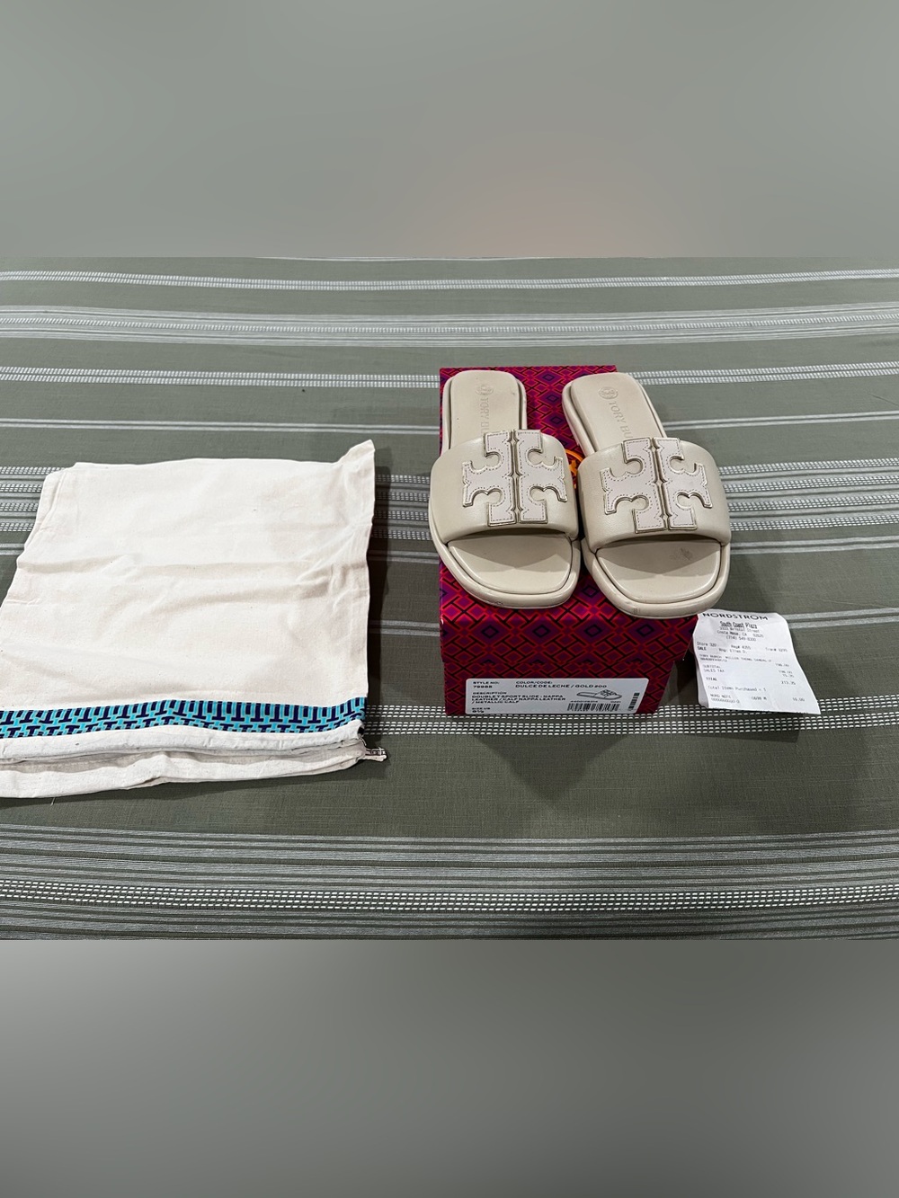 Tory Burch Beige Logo Miller Sandal Slide